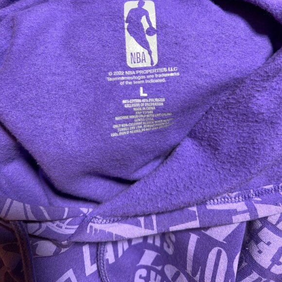 Lakers All Over Print Purple Pullover Hoodie Nba Official Licensed - Picture 5 of 7